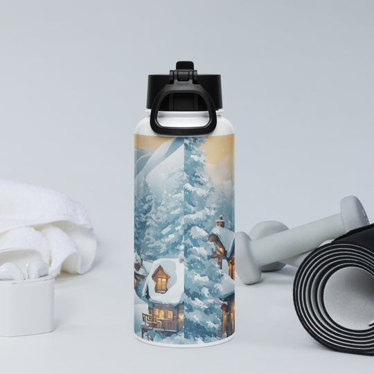Stainless steel water bottle with a straw lid - WhatUWant2Buy