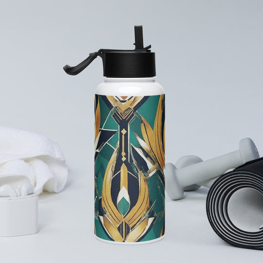 Stainless steel water bottle with a straw lid - WhatUWant2Buy