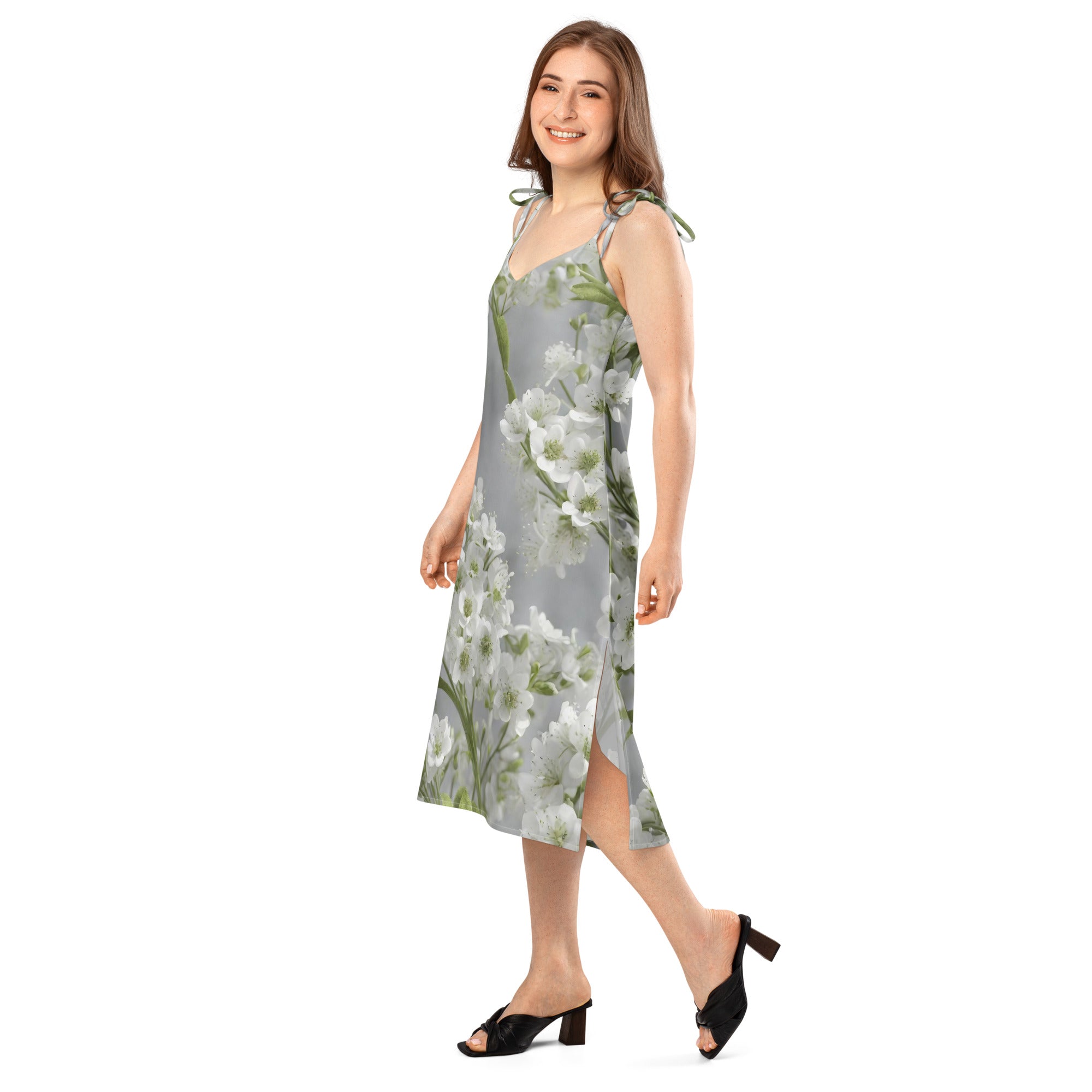 Tie-strap midi dress