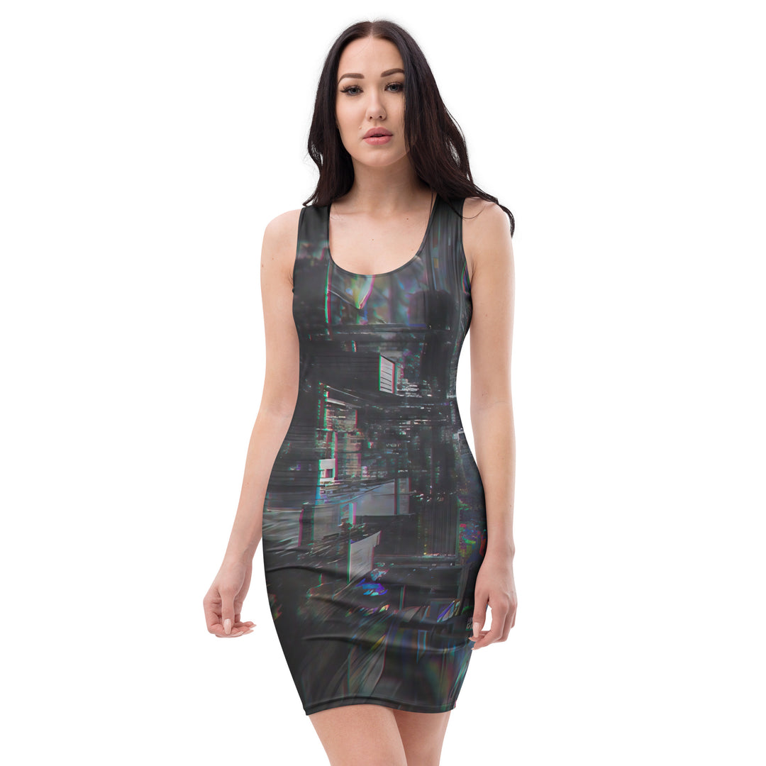 Glitchwear Bodycon Dress, Everyday AI-Designed 0, view 3
