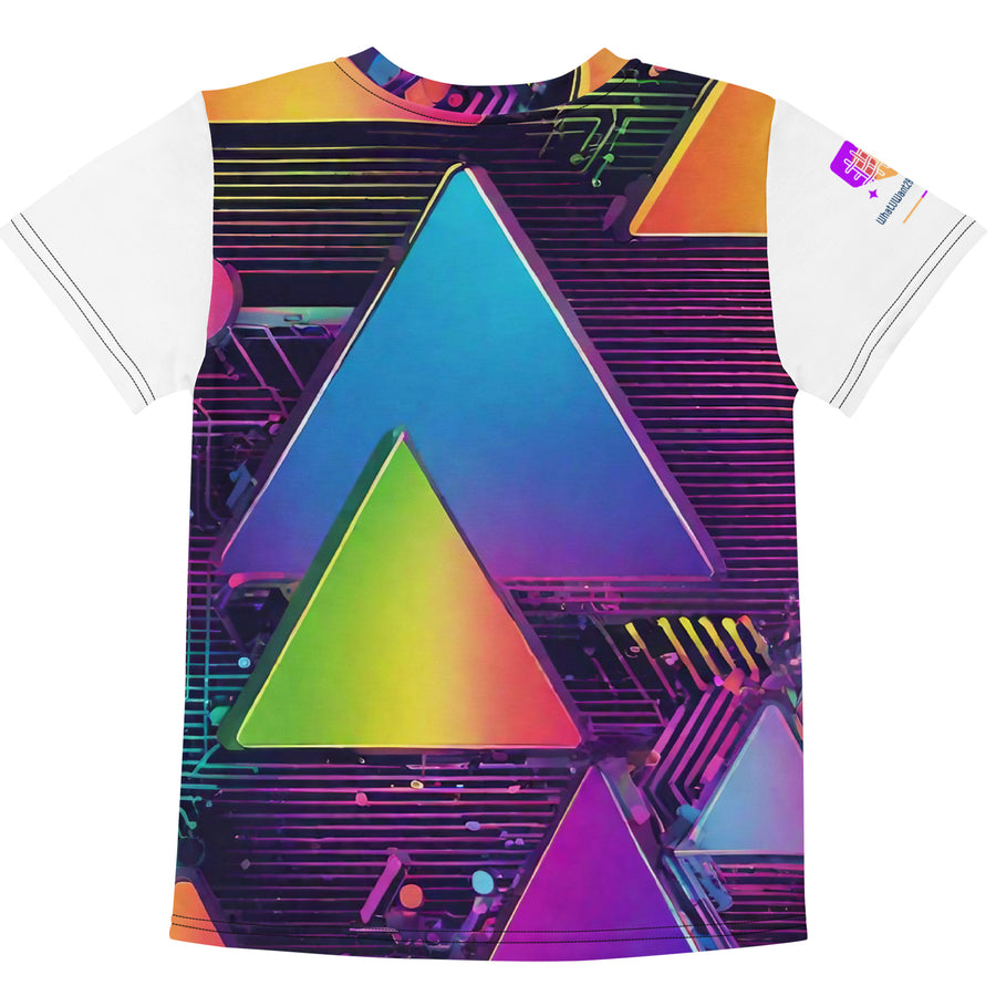 Cyberpunk Rainbow Kids Crew Neck T-Shirt, Everyday AI-Designed 184, view 2