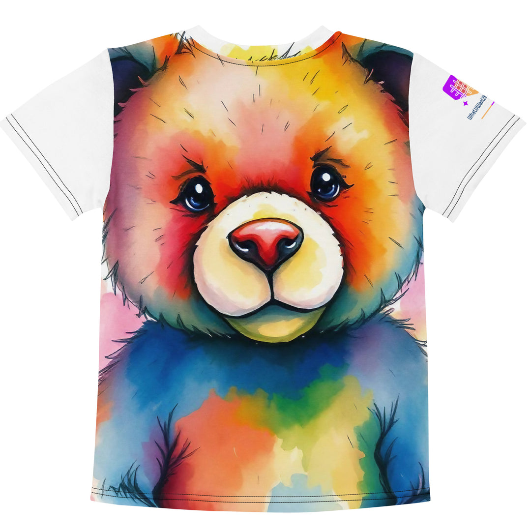 Watercolour Teddy Bear Kids Crew Neck T-Shirt, AI-Designed 204, view 2