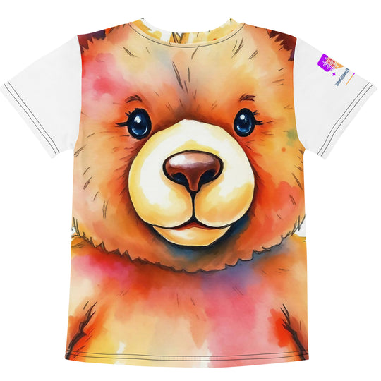 Watercolour Teddy Bear Kids Crew Neck T-Shirt, AI-Designed 207, view 2