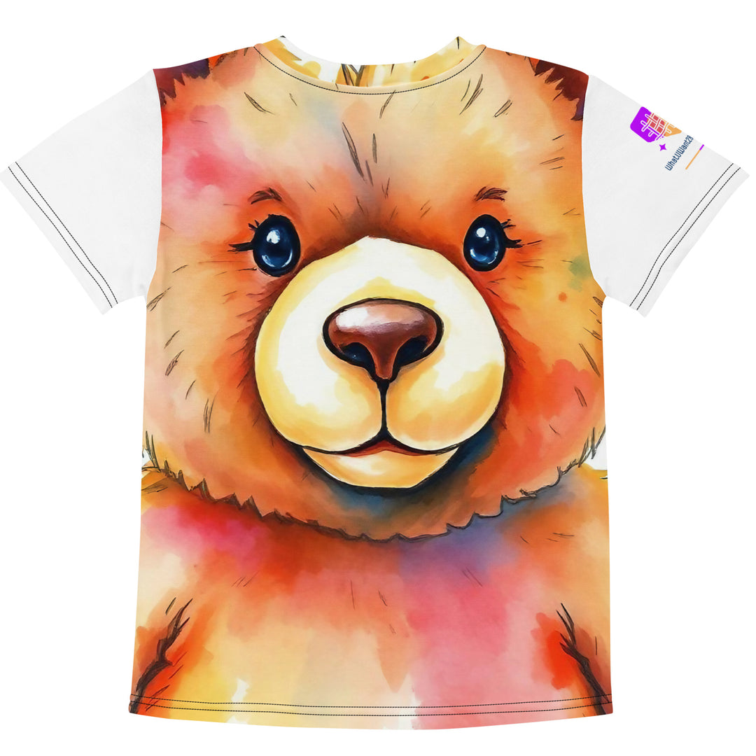 Watercolour Teddy Bear Kids Crew Neck T-Shirt, AI-Designed 207, view 2