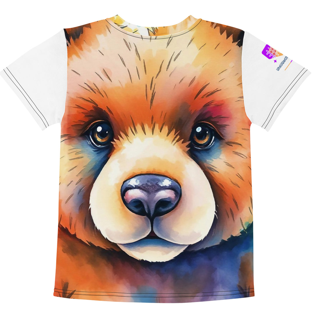 Watercolour Teddy Bear Kids Crew Neck T-Shirt, AI-Designed 212, view 2