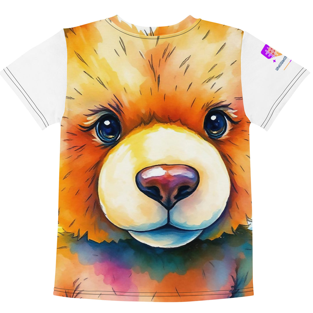 Watercolour Teddy Bear Kids Crew Neck T-Shirt, AI-Designed 213, view 2