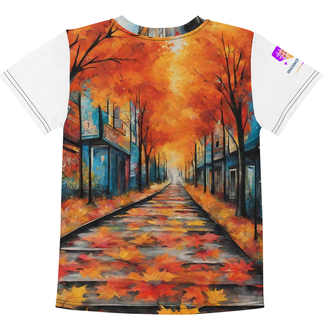Autumn Graffiti Kids Crew Neck T-Shirt, AI-Designed 217, view 2