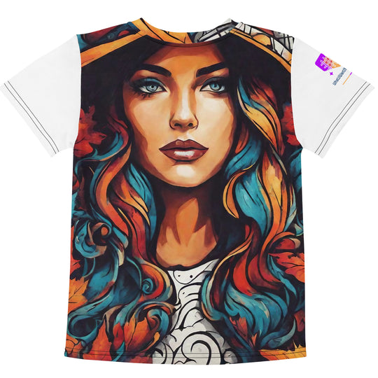 Autumn Graffiti Kids Crew Neck T-Shirt, AI-Designed 221, view 2