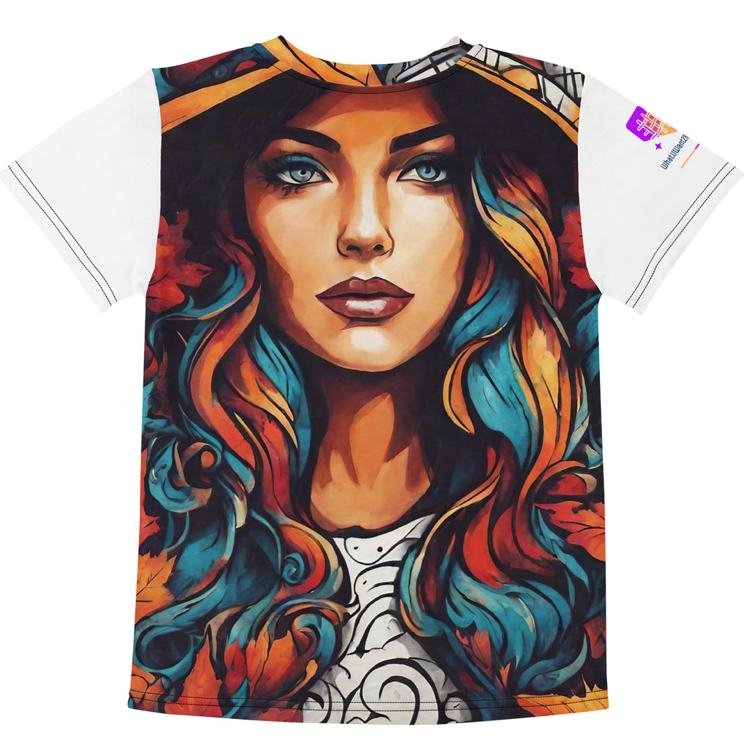 Autumn Graffiti Kids Crew Neck T-Shirt, AI-Designed 221, view 2