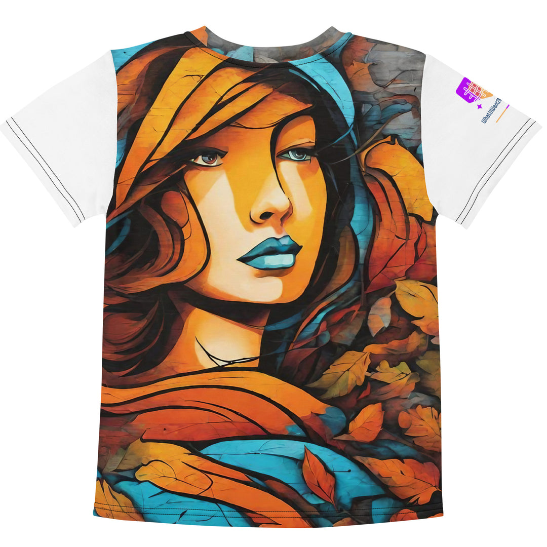 Autumn Graffiti Kids Crew Neck T-Shirt, AI-Designed 223, view 2
