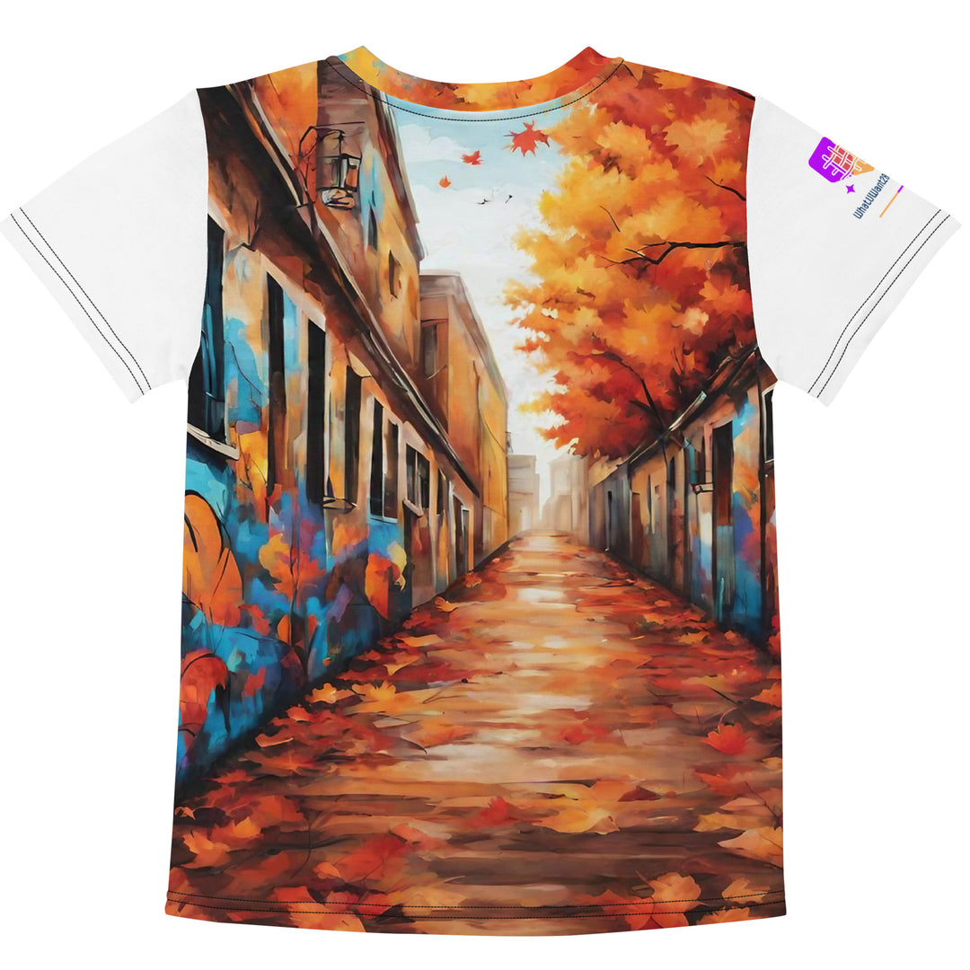 Autumn Graffiti Kids Crew Neck T-Shirt, AI-Designed 225, view 2