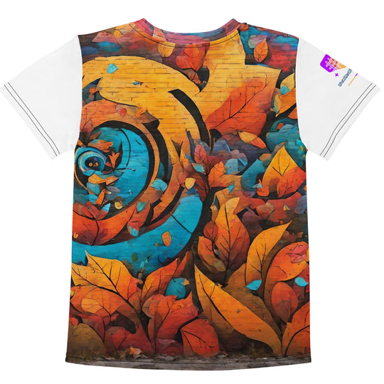 Autumn Graffiti Kids Crew Neck T-Shirt, AI-Designed 226, view 2