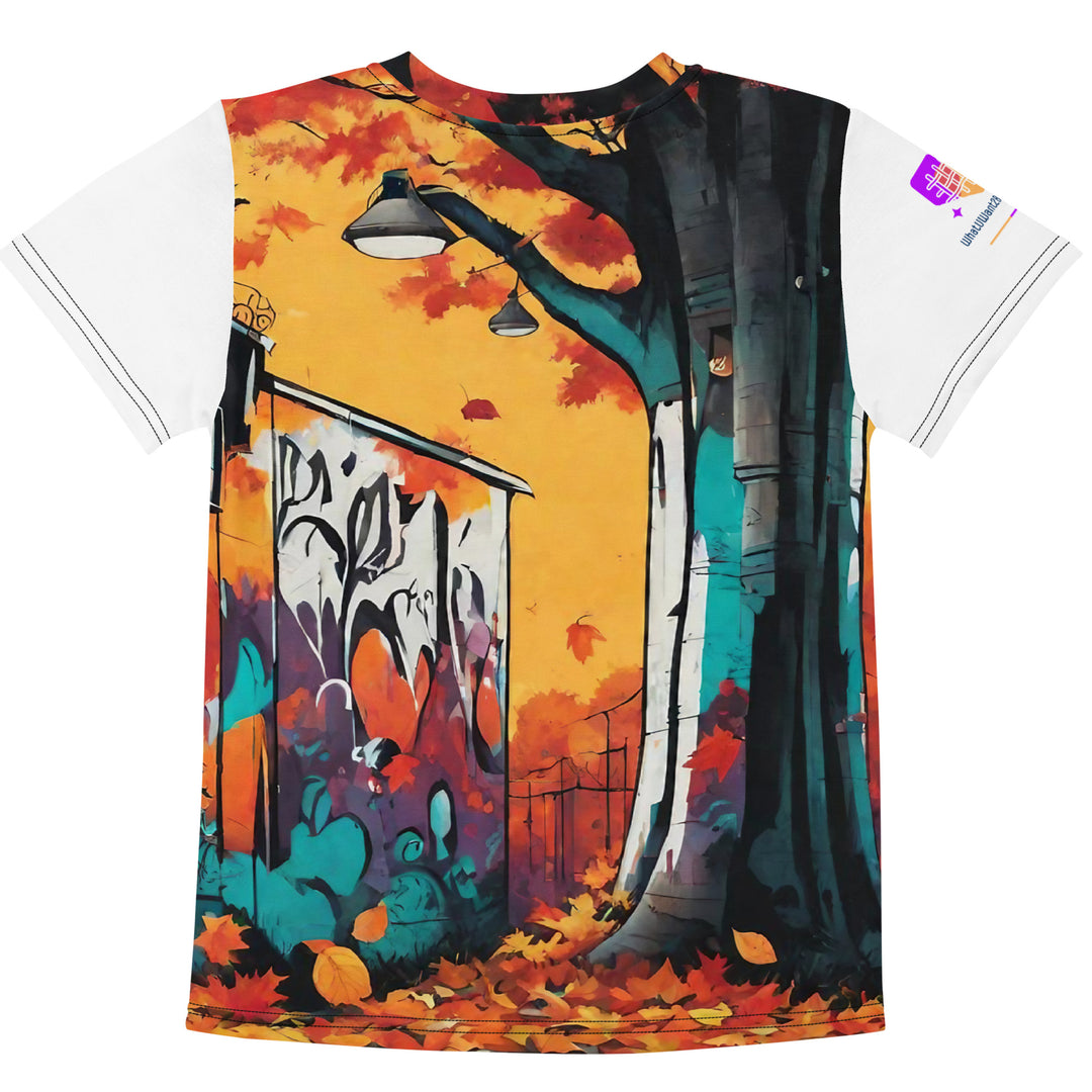 Autumn Graffiti Kids Crew Neck T-Shirt, AI-Designed 229, view 2