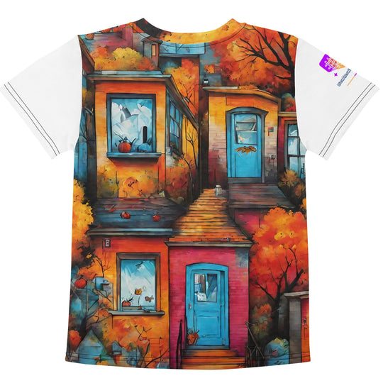 Autumn Graffiti Kids Crew Neck T-Shirt, AI-Designed 230, view 2