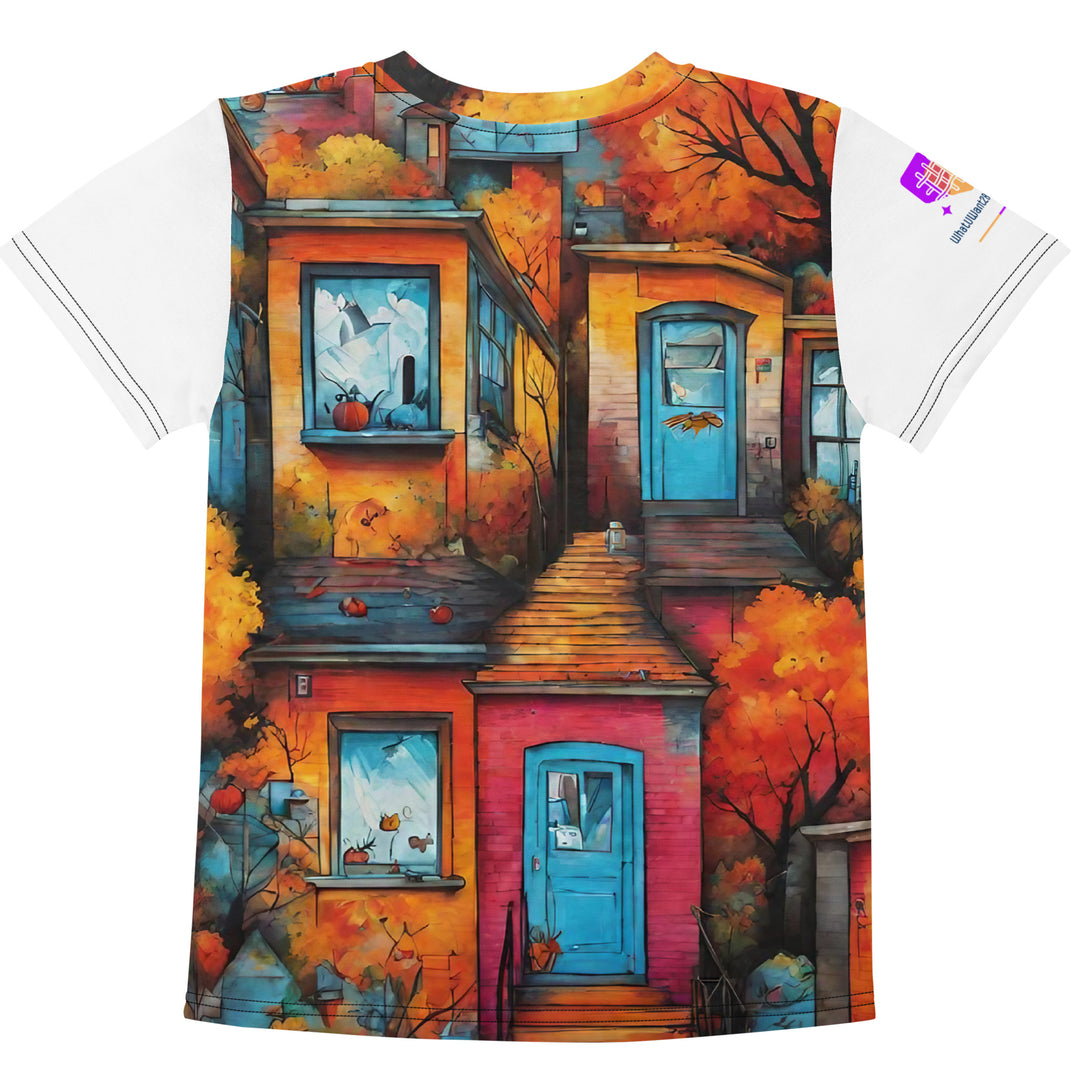 Autumn Graffiti Kids Crew Neck T-Shirt, AI-Designed 230, view 2