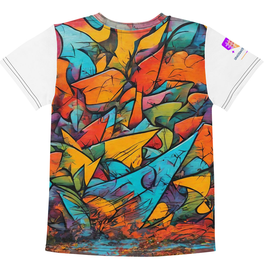 Autumn Graffiti Kids Crew Neck T-Shirt, AI-Designed 231, view 2