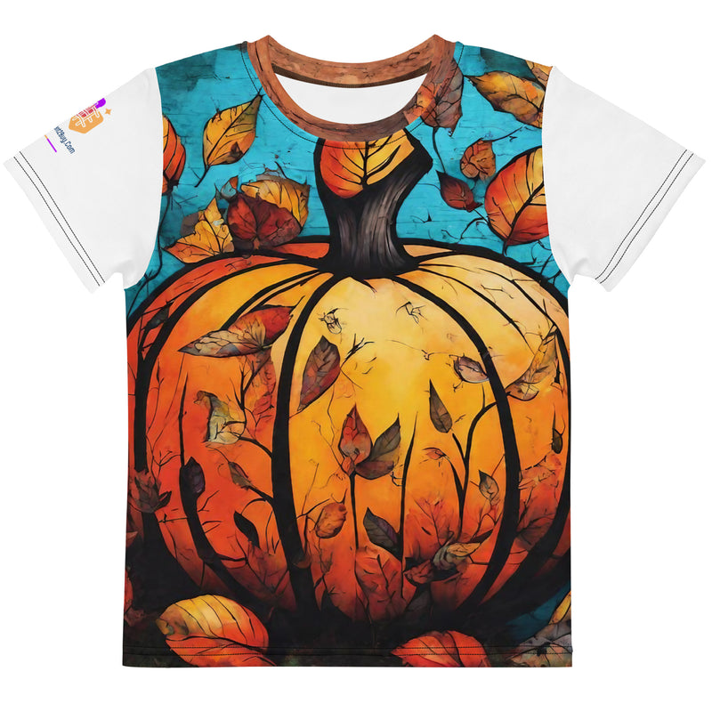 Autumn Graffiti Kids Crew Neck T-Shirt, AI-Designed 220, main view