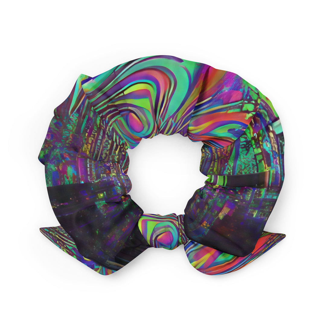 Glitchwear Scrunchie, AI Signature Style AI-Designed 6, back view