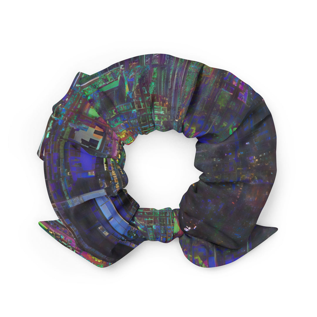 Glitchwear Scrunchie, AI Signature Style AI-Designed 12, back view