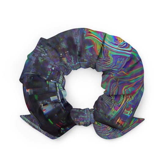 Glitchwear Scrunchie, AI Signature Style AI-Designed 17, back view
