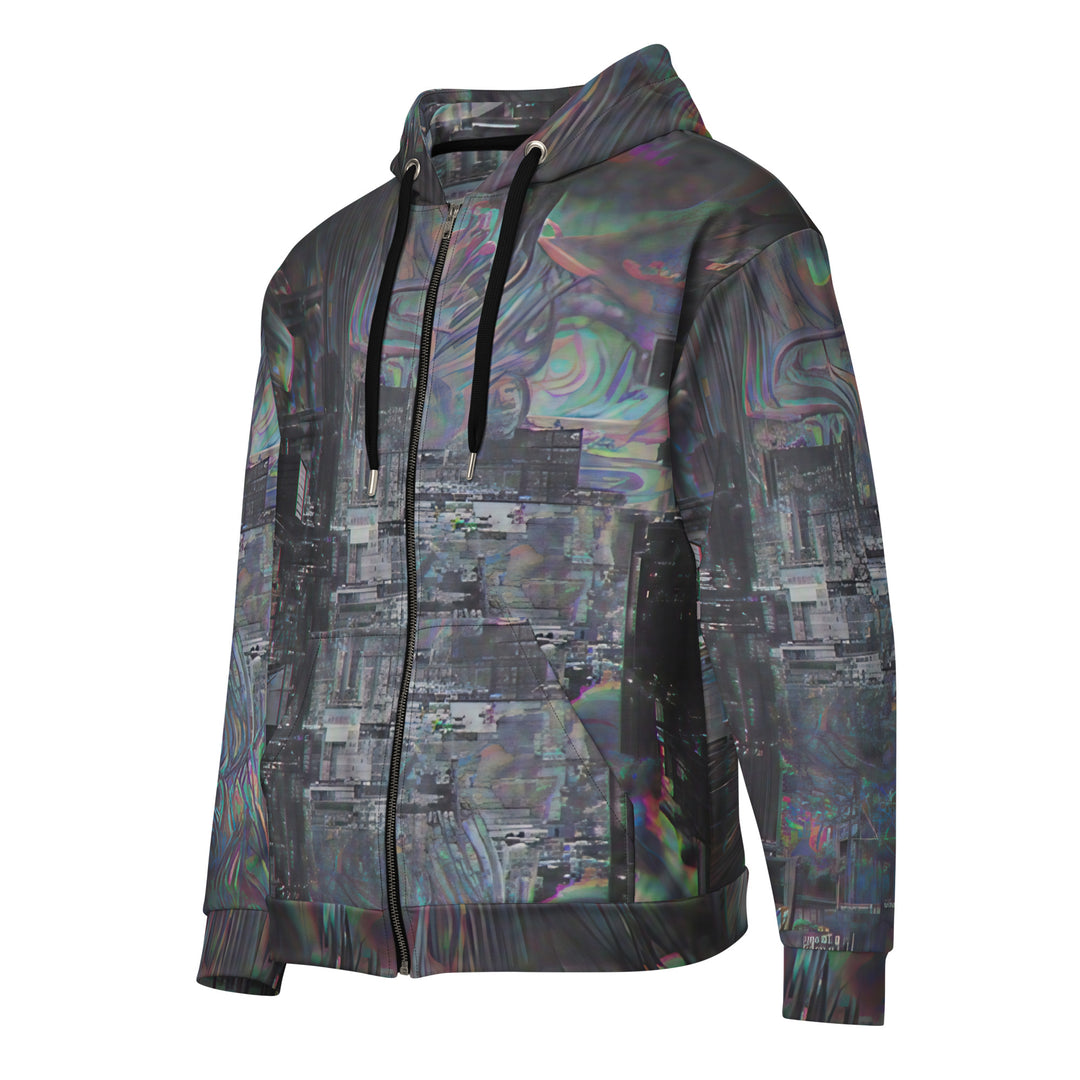 Glitchwear Unisex All-Over Print Zip Hoodie, Everyday AI-Designed 0, view 1