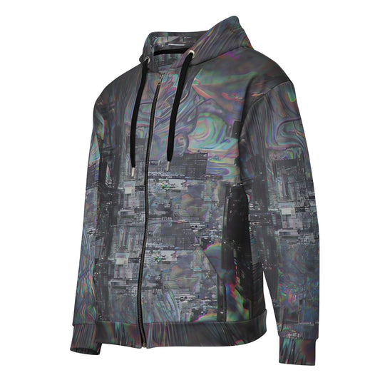 Glitchwear Unisex All-Over Print Zip Hoodie, Everyday AI-Designed 0, view 1