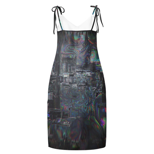 Glitchwear Tie-Strap Midi Dress, Everyday AI-Designed 0, view 3
