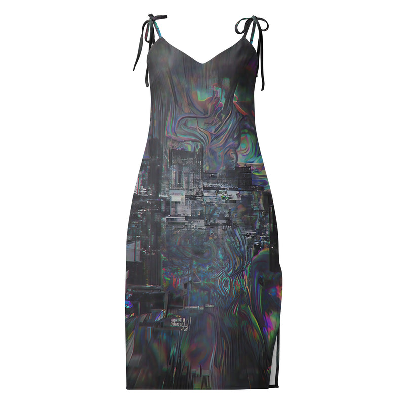 Glitchwear Tie-Strap Midi Dress, Everyday AI-Designed 0, main view