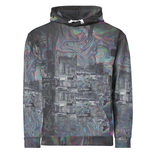 Glitchwear Unisex Cotton Hoodie, Everyday AI-Designed 0, main view
