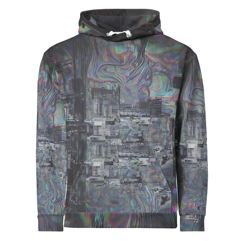 Glitchwear Unisex Cotton Hoodie, Everyday AI-Designed 0, main view