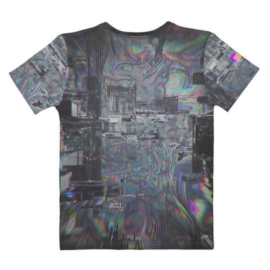 Glitchwear Women's Cotton Crew Neck T-Shirt, Everyday AI-Designed 0, view 2