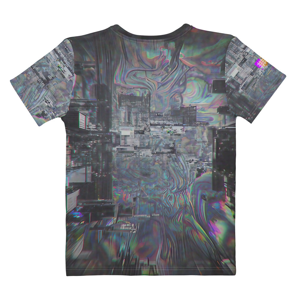 Glitchwear Women's Cotton Crew Neck T-Shirt, Everyday AI-Designed 0, view 2