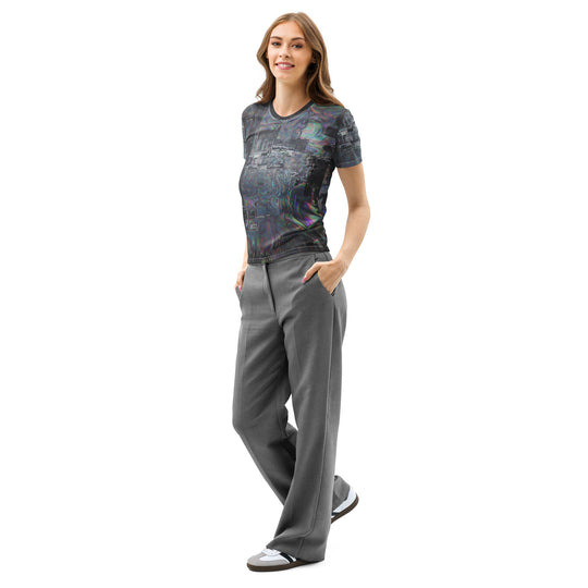 Glitchwear Women's Cotton Crew Neck T-Shirt, Everyday AI-Designed 0, view 5