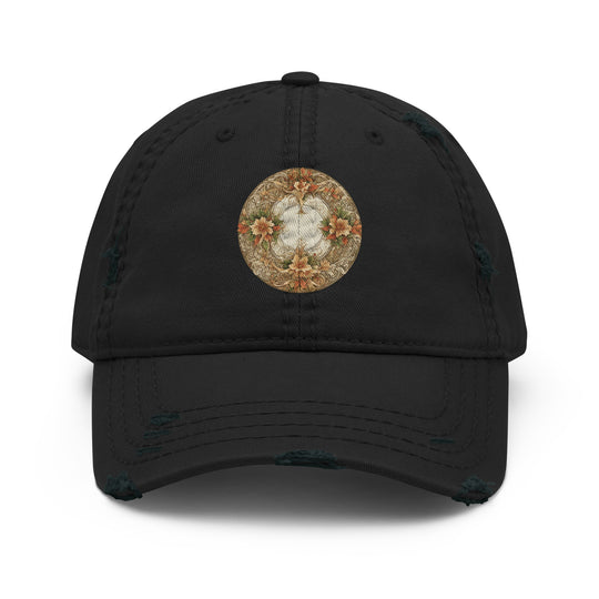 Art Nouveau Distressed Dad Hat | Christmas AI-Designed 8