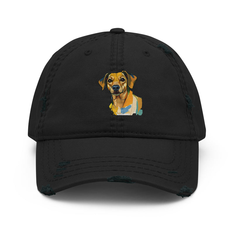 Dachshund Abstract Distressed Dad Hat | Everyday AI-Designed 2