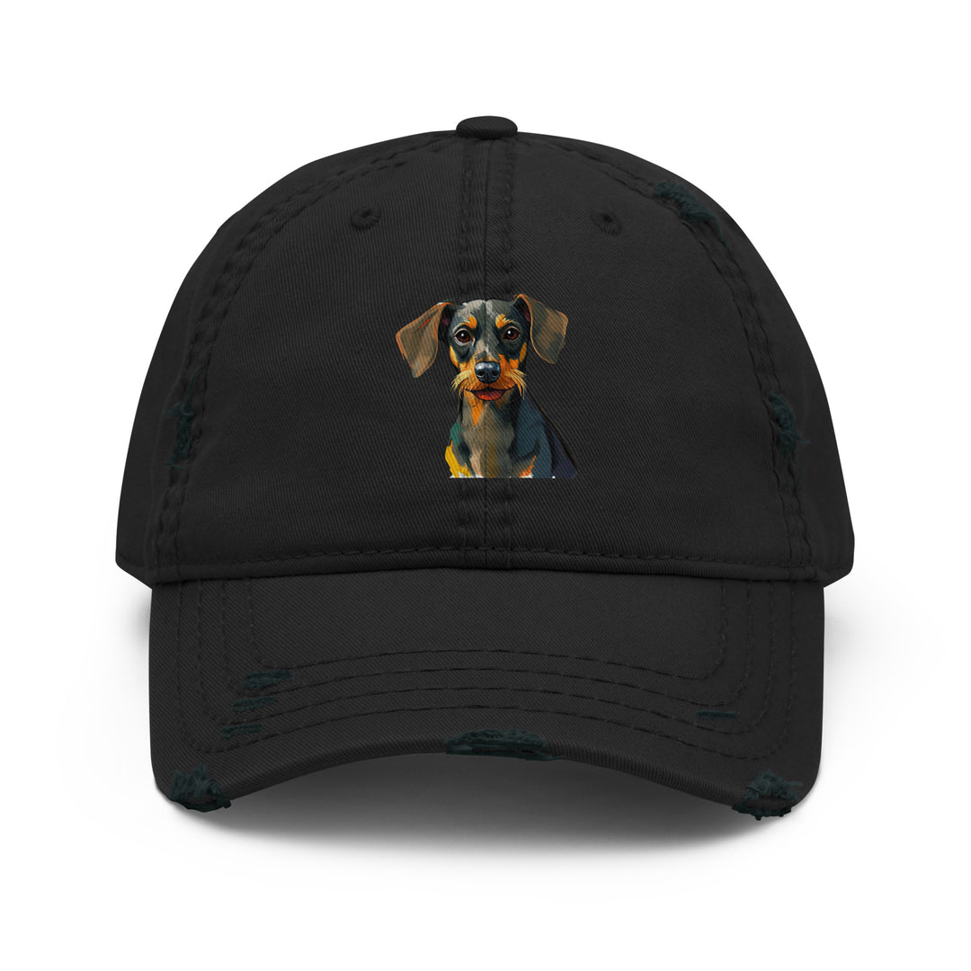 Dachshund Abstract Distressed Dad Hat | Everyday AI-Designed 3