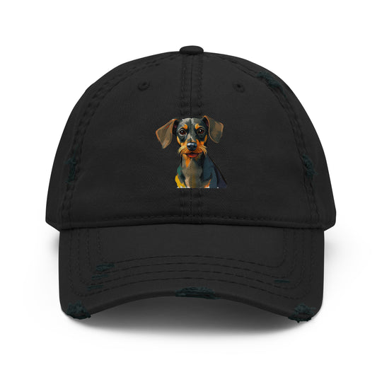 Dachshund Abstract Distressed Dad Hat | Everyday AI-Designed 3