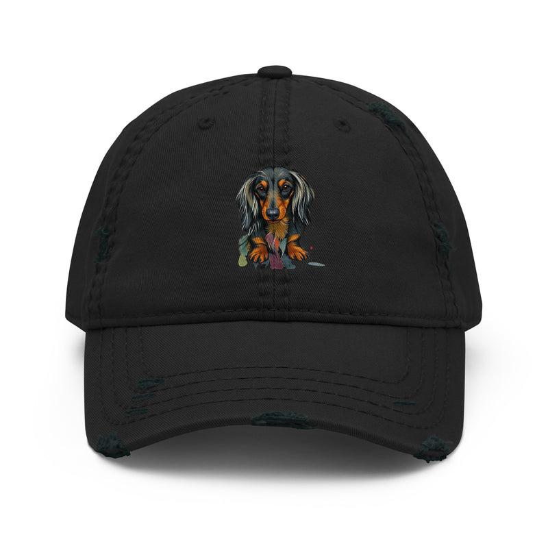 Dachshund Abstract Distressed Dad Hat | Everyday AI-Designed 10