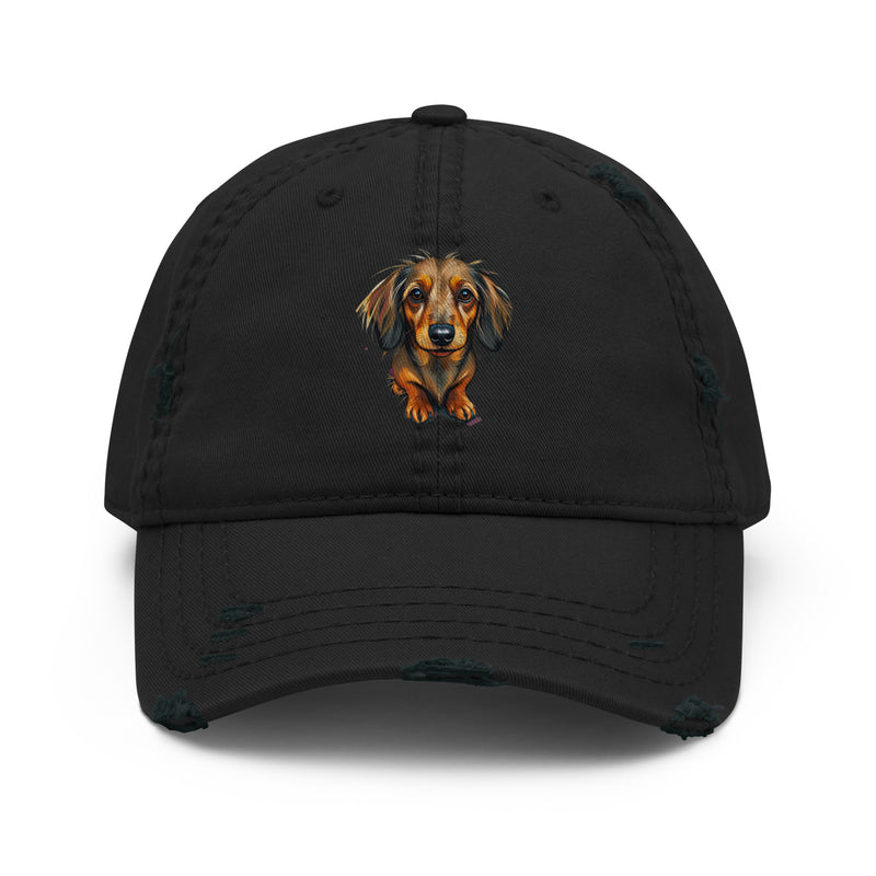 Dachshund Abstract Distressed Dad Hat | Everyday AI-Designed 12
