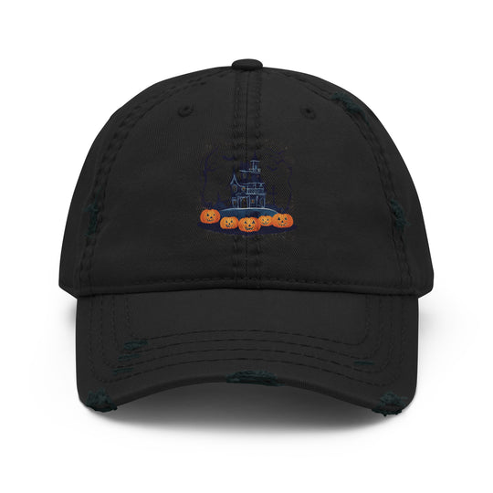 Abstract Distressed Dad Hat | Halloween AI-Designed 2