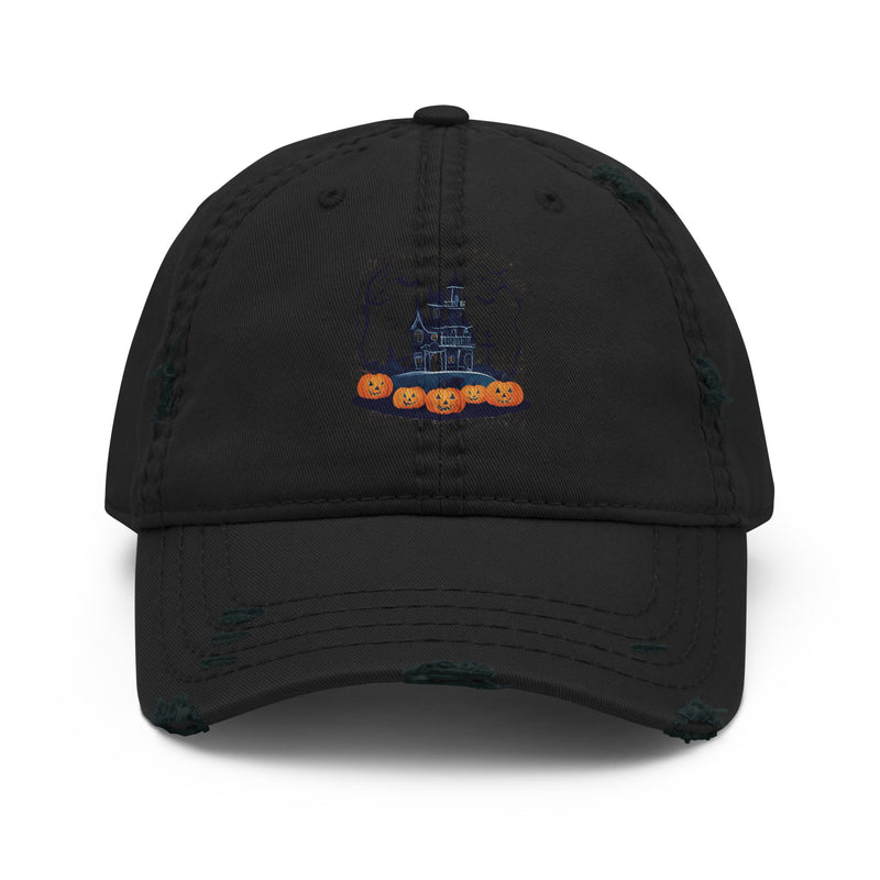 Abstract Distressed Dad Hat | Halloween AI-Designed 2