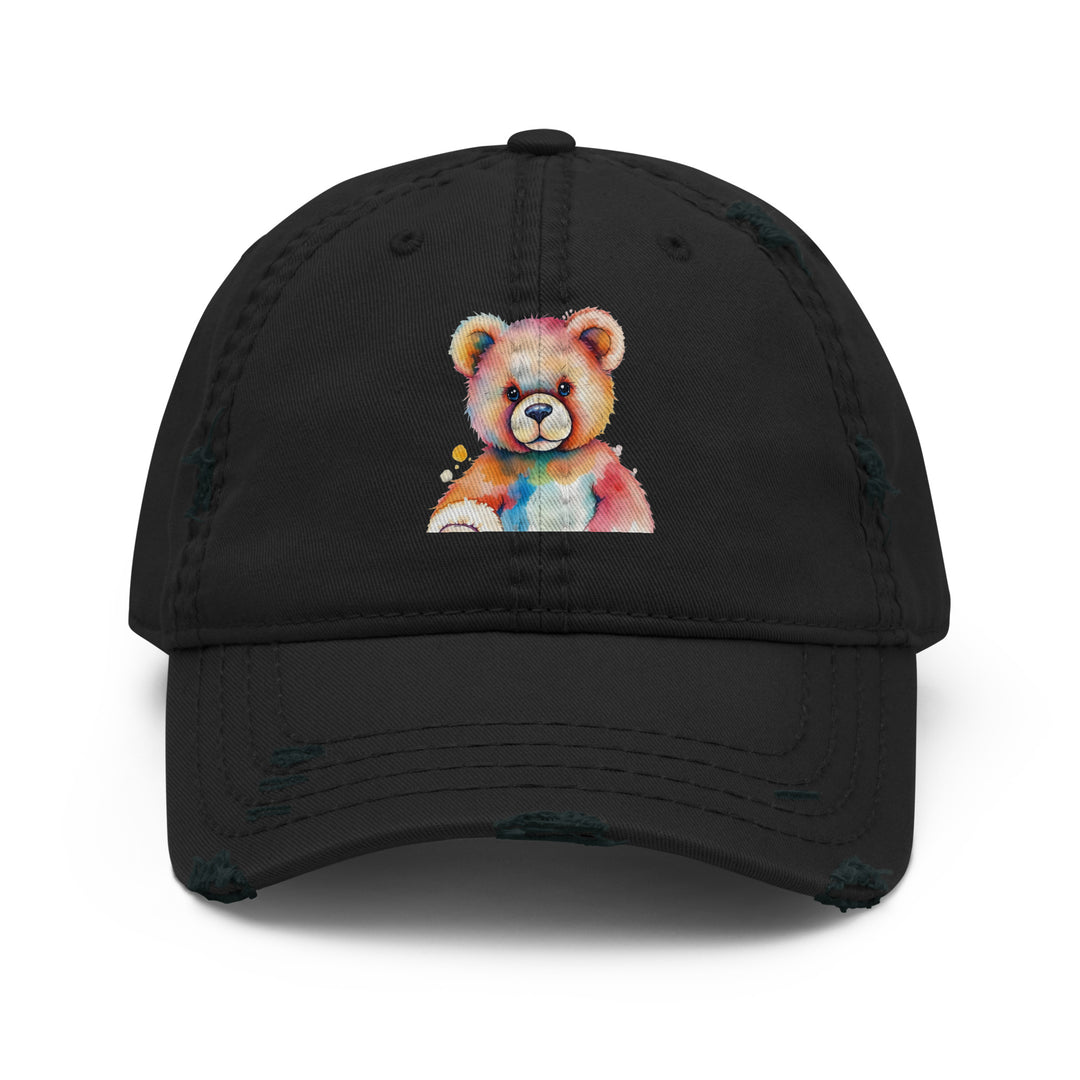 Teddy Bear Watercolor Distressed Dad Hat | Everyday AI-Designed 1