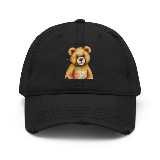 Teddy Bear Watercolor Distressed Dad Hat | Everyday AI-Designed 2