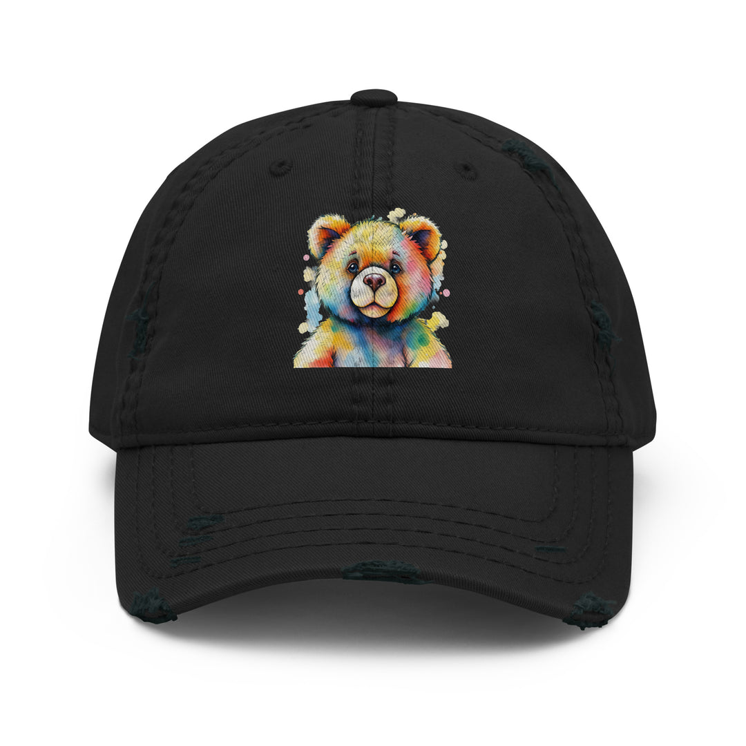 Teddy Bear Watercolor Distressed Dad Hat | Everyday AI-Designed 3