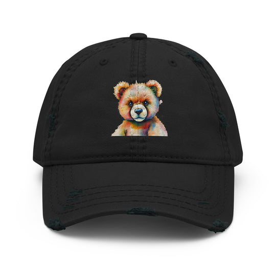 Teddy Bear Watercolor Distressed Dad Hat | Everyday AI-Designed 4