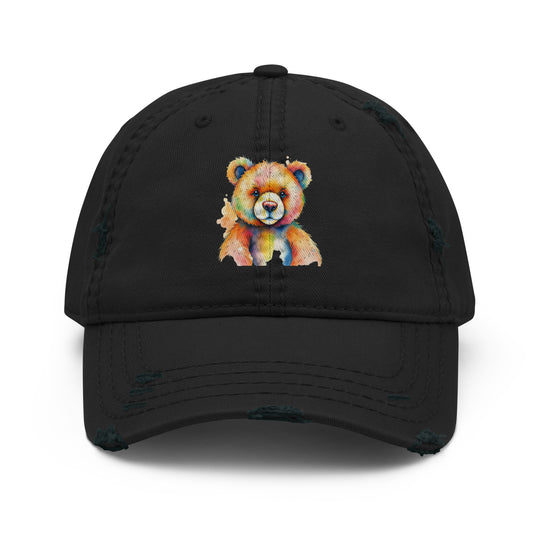 Teddy Bear Watercolor Distressed Dad Hat | Everyday AI-Designed 12