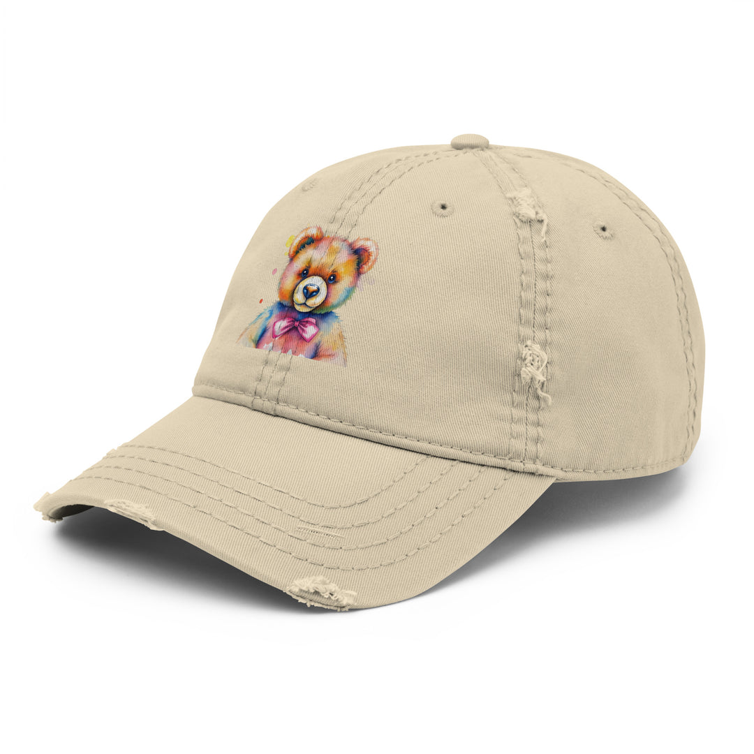 Teddy Bear Watercolor Distressed Dad Hat | Everyday AI-Designed 10 - additional view 12