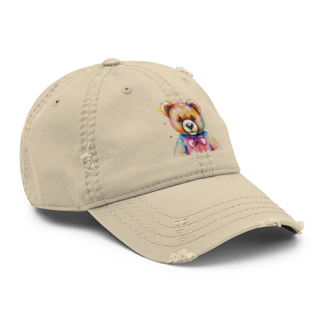 Teddy Bear Watercolor Distressed Dad Hat | Everyday AI-Designed 10 - additional view 8
