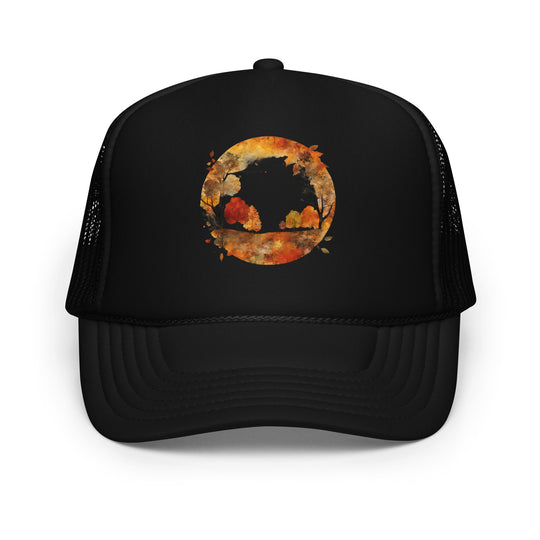 Autumn Collage Foam Trucker Hat | Autumn AI-Designed 1
