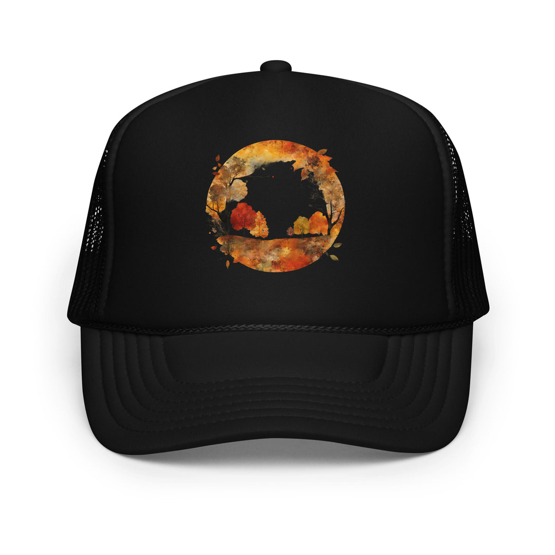 Autumn Collage Foam Trucker Hat | Autumn AI-Designed 1
